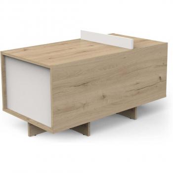 Mesa Centro Fija Roble y Blanco CLAP