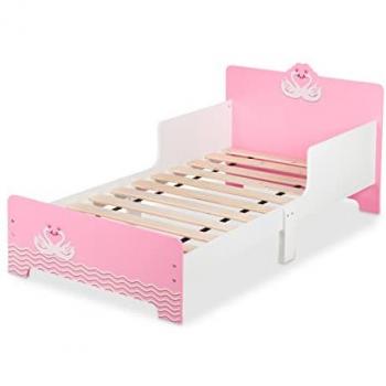 Letto per Bambini con Motivo Cigni e Sponde
