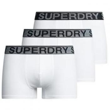 Superdry pack de 3 boxers bio blanc, gris, noir
