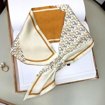 Women's Autumn and Winter Silk Scarf with Korean Letter Cross Design