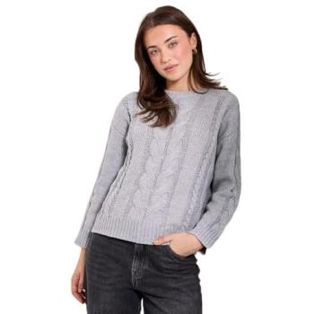 Grey L Dorothy Perkins Cable Knit Crew Jumper for Women