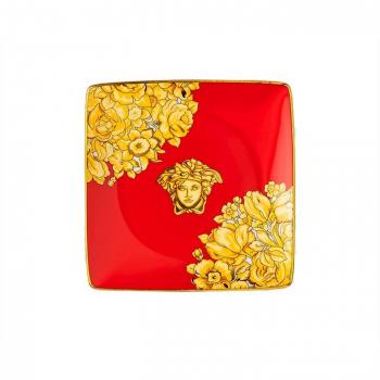 Coppetta rossa quadra piana 12 cm Versace Medusa Rhapsody Red