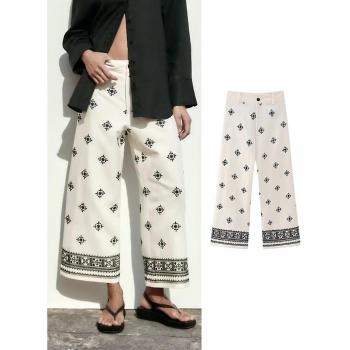 Pantalon femme casual lin léger