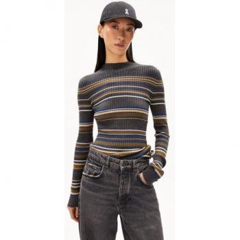 Armedangels ALAANIA Damenpullover (Slim Fit) – Bio-Baumwolle, Anthrazit, Größe M