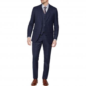 Jeff Banks Navy Boucle Windowpane Soho Jacket 38R