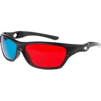 Red-Blue 3D Glasses with Universal Fit and White Frame for Gaming and Movies