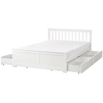 White Oak Harmony Double Bed Frame & Drawer Set