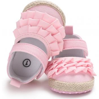 Princess Style Soft Sole Crib Shoes for Baby Girls