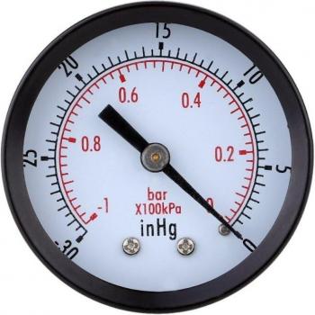 Doble Manómetro Mini Dial para Vacío Aire – 0 ~ -30 inHg