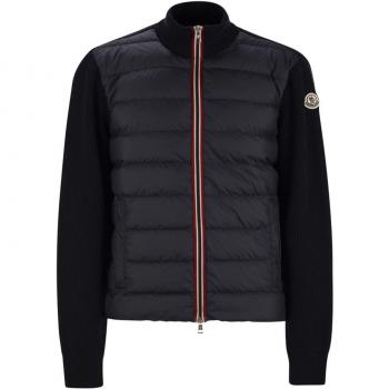 L Moncler Blue Zip‑Nylon Coat