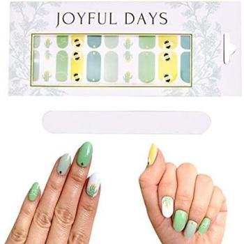 JOYFUL DAYS | 20 Tiras de Uñas | Stickers Decorativos para Uñas | Tiras de Esmalte | No Tóxico | DIY Arte de Uñas | Incluye Lima de Uñas