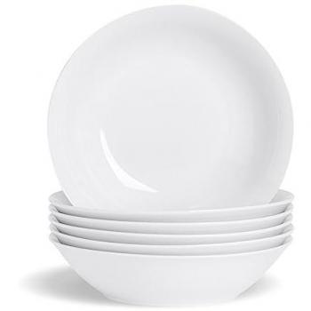Classic White Ceramic Pasta Bowls