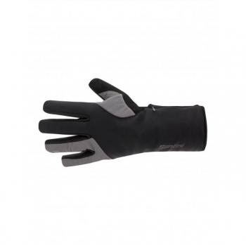 Men’s Santini Fiord Black Gloves, Medium‑Large