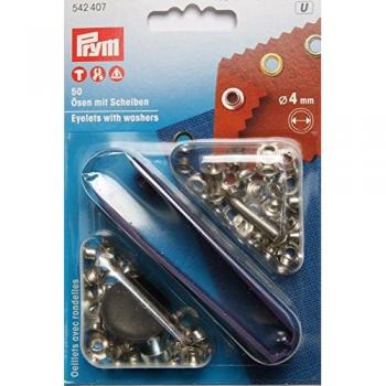 Prym 4mm Brass Eyelets with Washers, 50 Pieces