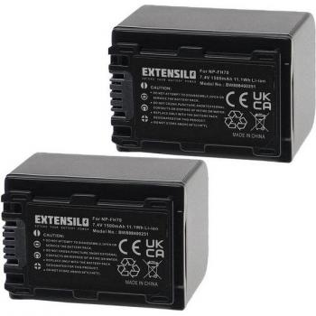 EXTENSILO 2x Batteria Ricaricabile 1500 mAh per DCR HC85