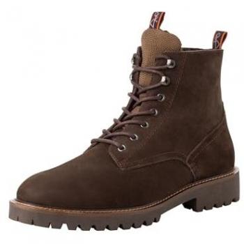 Schnürschuhe Marco Tozzi 2‑16203‑43 Braun – Blockabsatz‑Stiefelette