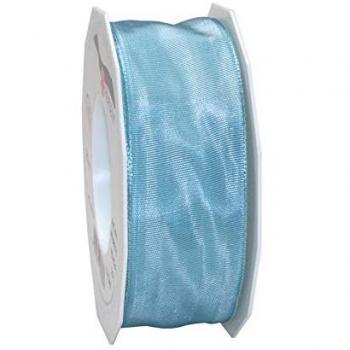 PRAESENT Aquamarin Satinband 40 mm x 25 m