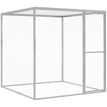 Jaula para gatos vidaXL de acero galvanizado 1,5x1,5x1,5 m