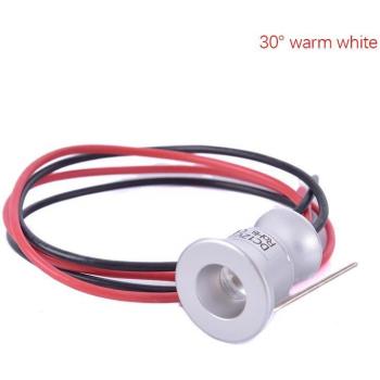 Foco de exhibición LED 12V, luz empotrable IP65, cuerpo de aluminio 1W