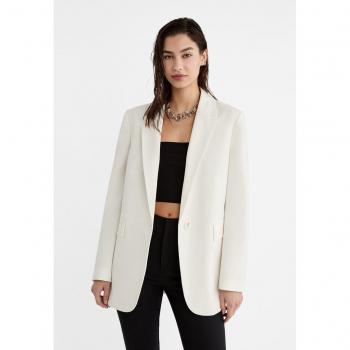 Blazer Ecru Regular Fit Stradivarius S