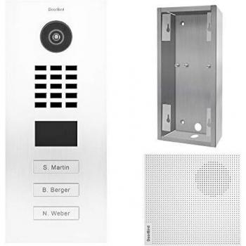 Videocitofono Doorbird 3 Campanelli Bianco con Suoneria e Staffa D2103V RAL 9016