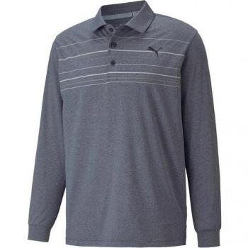 Herren-Golf-Polo mit Mattr-Langärmel, Grau von PUMA