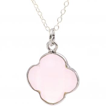 CAPUCINE Collier Argent/Calcédoine Rose – Pendentif à Calcédoine