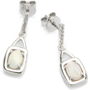 Boucles Argent 'Déesse Opale' Élégance Blanche