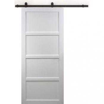 Porte Coulissante Tamera Blanc 4 Panneaux H204 x L93 avec Système à Roulettes