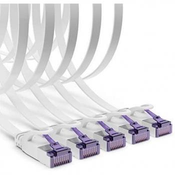 DeleyCON 5x 0,5m CAT7 RJ45 Flachkabel U/FTP Netzwerkkabel