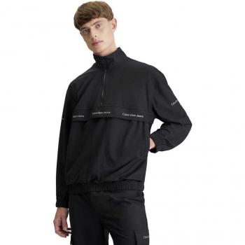 Sudadera Calvin Klein Jeans Media Zip Técnica Color Negro
