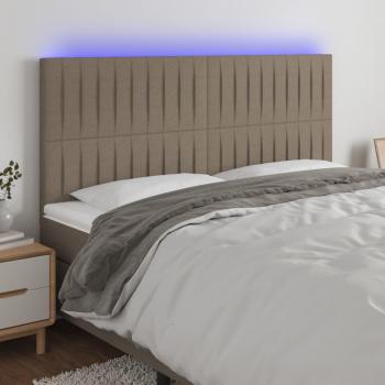 Testiera a LED Tortora 160x5x118/128 cm in Tessuto cod mxl 53123