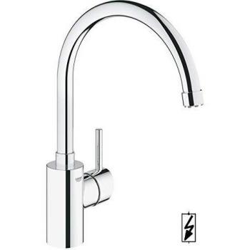Robinet de Cuisine Grohe Concetto Bec Haut Starlight Basse Pression 31132001