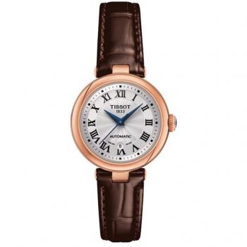 Bellissima Automatique TISSOT – Bracelet en Cuir, Cadran Blanc – Femme