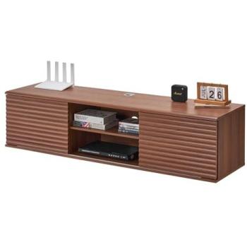 Sliding Door Walnut TV Cabinet – 60” Wall Mount Edition