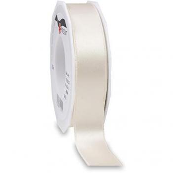 PRAESENT Doppelsatin Band Elfenbein 25 mm x 25 m 2 Stück