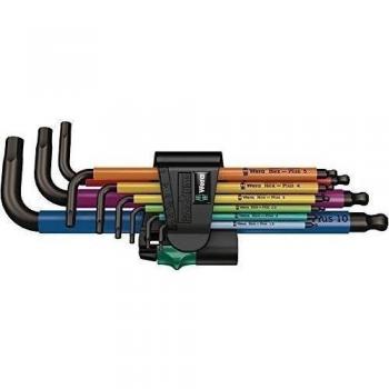 Juego de llaves acodadas métricas, BlackLaser 950/9 Hex-Plus Multicolour 1 Wera 05073593001