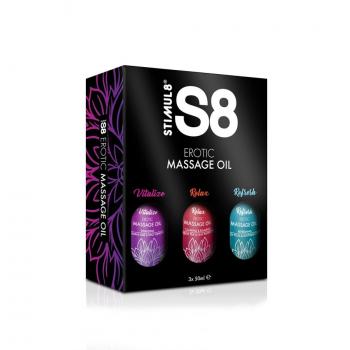 S8 Massage Oil Box 3 Flaconi 50ml