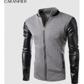 CARANFIER Slim Fit Motorradjacke aus Leder