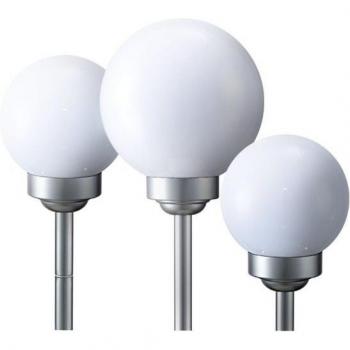 Set luci solari plug-in a LED, lampade da esterno con sfere di 15 e 20 cm