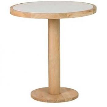Mesa Comedor de Madera de Mango con Tapa de Mármol 70x70x75 cm