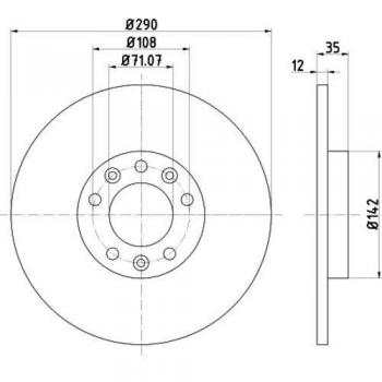 Original HELLA Bremsscheibe mit Artikelnummer 8DD 355 120-421
