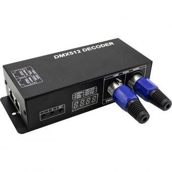 Top High Power DMX LED Controller – LED DMX 512 Decoder Dimmer Driver DC12V‑24V for RGB LED Strip or Lights (3 Channel)
