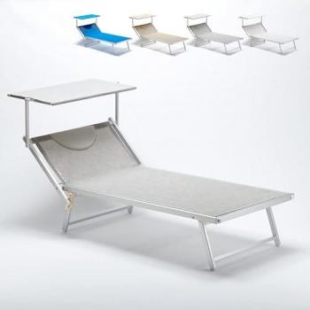 Grau: Große Strandliege aus Aluminium – XL – Grande Italia – Für den Garten & Strand