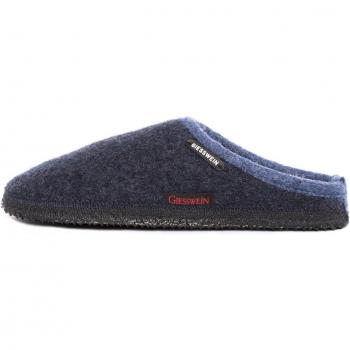 Mules en laine vierge foulée Giesswein bleu, taille 39