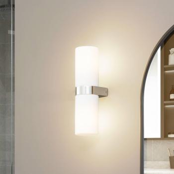 Aplique Basolo para Baño: Cromo, 31,5 cm, Cristal, IP44
