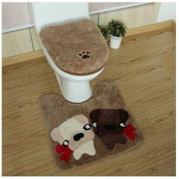 3pcs Warm Toilet Seat Cover and Bath Mat Set