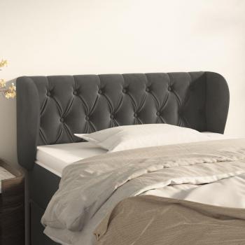 VidaXL Ohren-Kopfteil Dunkelgrau 93x23x78/88 cm Samt