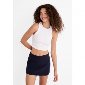 Stradivarius jupe-short habillée S courte bleu marine