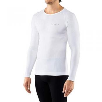 Camiseta de Manga Larga para Hombre Falke Maximum Warm, Ajuste Ceñido M L/S SH, 33542, Blanco